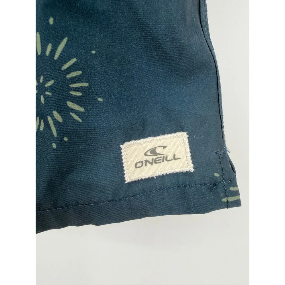 ONeill Hyperfreak Stretch Board Shorts Navy Blue Sunburst Swim Trunks Size M